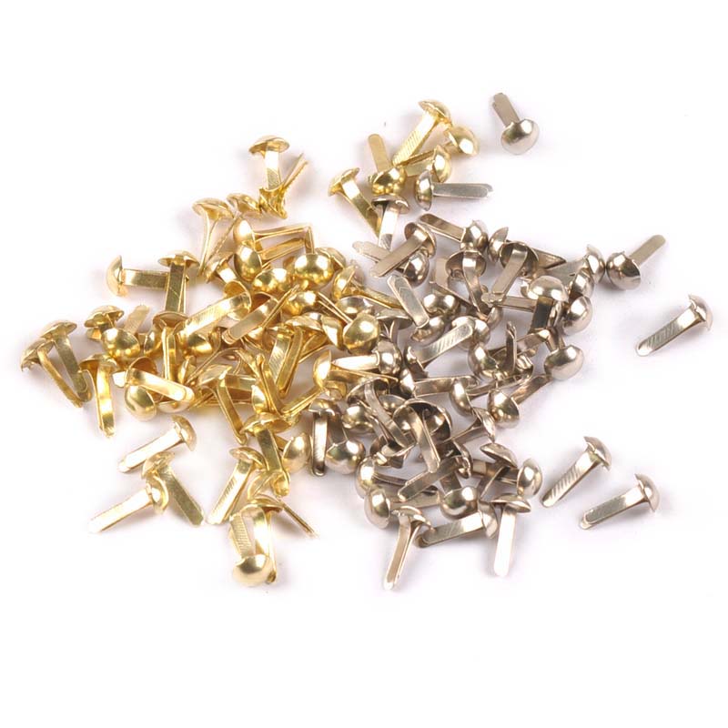 Embellishments For Scrapbooking - 100 шт. смешанные серебряные/золотые круглые брэда