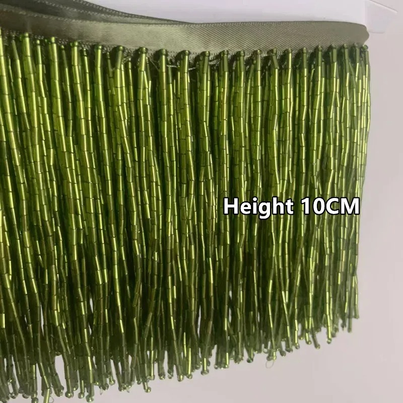 Beaded Trim Fringe - Бахрома из серебристо-красных бусин 10 см,