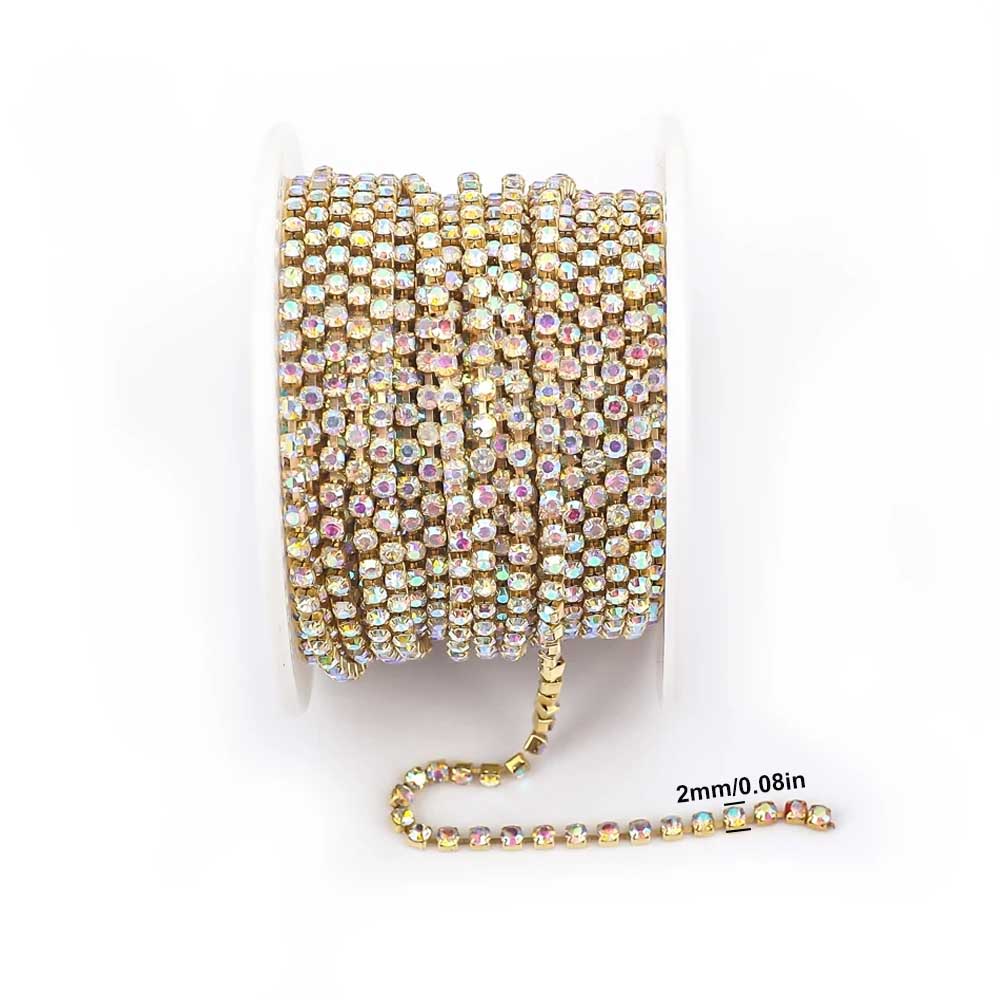 9 м Новая 2-миллиметровая цепо – обзор и цена Sew On Rhinestone