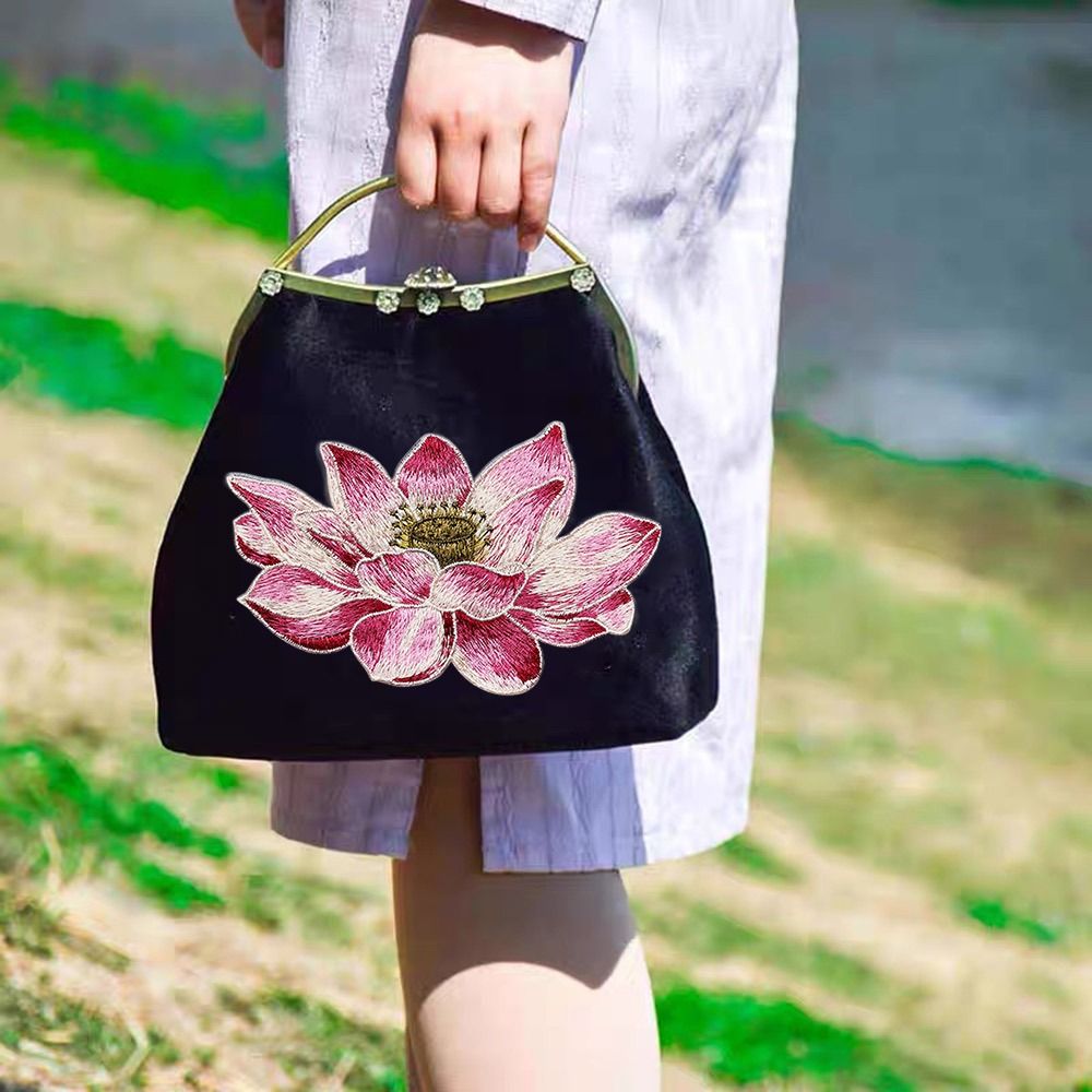 Мягкая нашивка с цветком лотос – обзор и цена Applique Patch Flower
